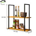 Ver imagem 3 de Prateleira Industrial Suspensa Parede Multifuncional Carvalho Americano Aurora