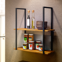 Ver imagem 2 de Prateleira Industrial Suspensa Parede Multifuncional Carvalho Americano Aurora