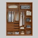 Ver imagem 4 de Guarda Roupa Casal 4 Portas Attore Marrom/Nogueira Touch