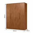 Ver imagem 3 de Guarda Roupa Casal 4 Portas e 3 Gavetas 230 x 180cm Attore Nogueira Touch