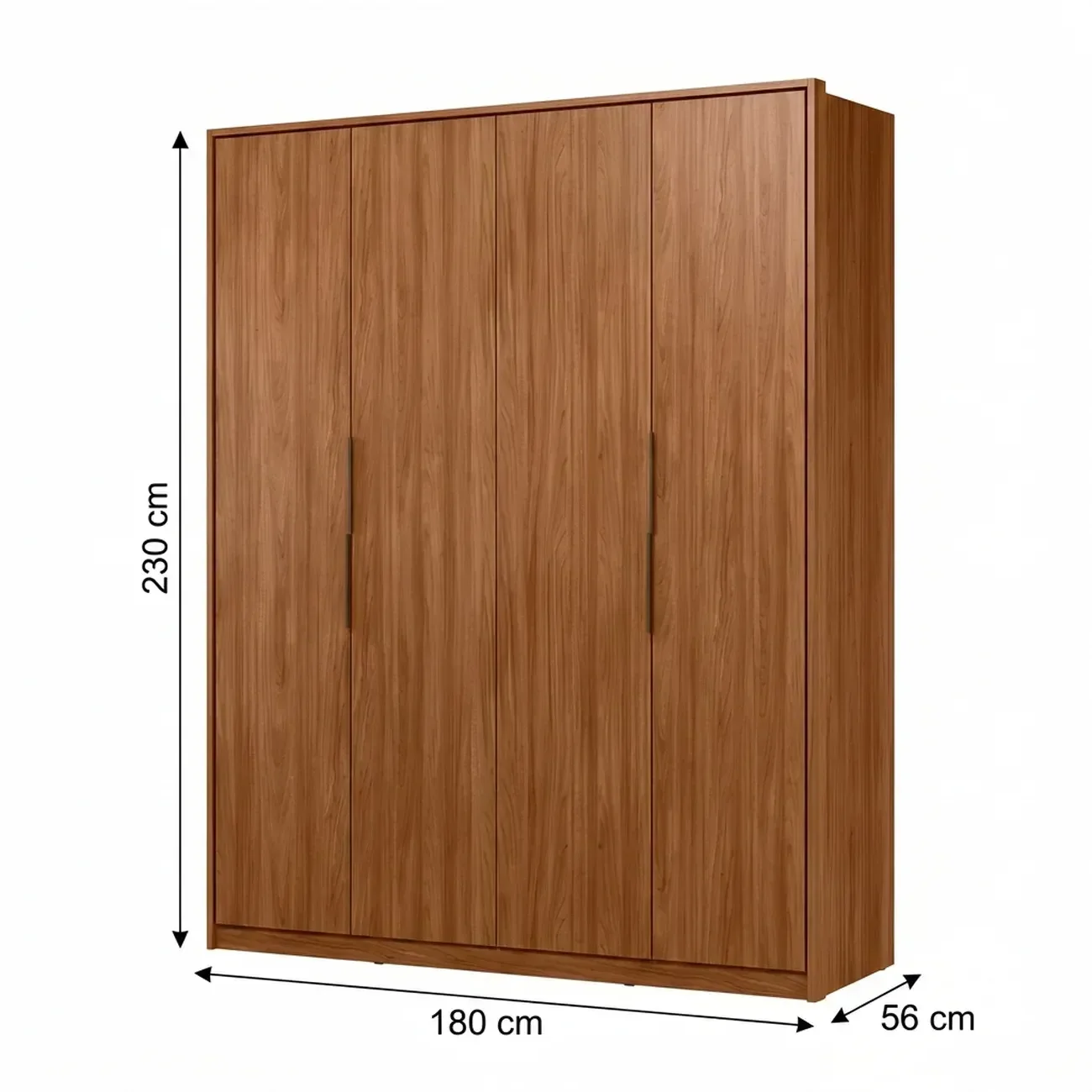 Ver imagem 3 de Guarda Roupa Casal 4 Portas e 3 Gavetas 230 x 180cm Attore Nogueira Touch