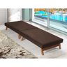 Cama Dobrável Pés De Madeira Maciça 1,90 X 0,80 Marrom - Cor: Marrom - 1