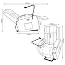 Ver imagem 7 de Poltrona do Papai Lift Reclinável Massagem Aquecimento Austin USB LED Suporte para Celular PU Preto 