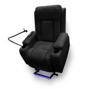 Ver imagem 4 de Poltrona do Papai Lift Reclinável Massagem Aquecimento Austin USB LED Suporte para Celular PU Preto 