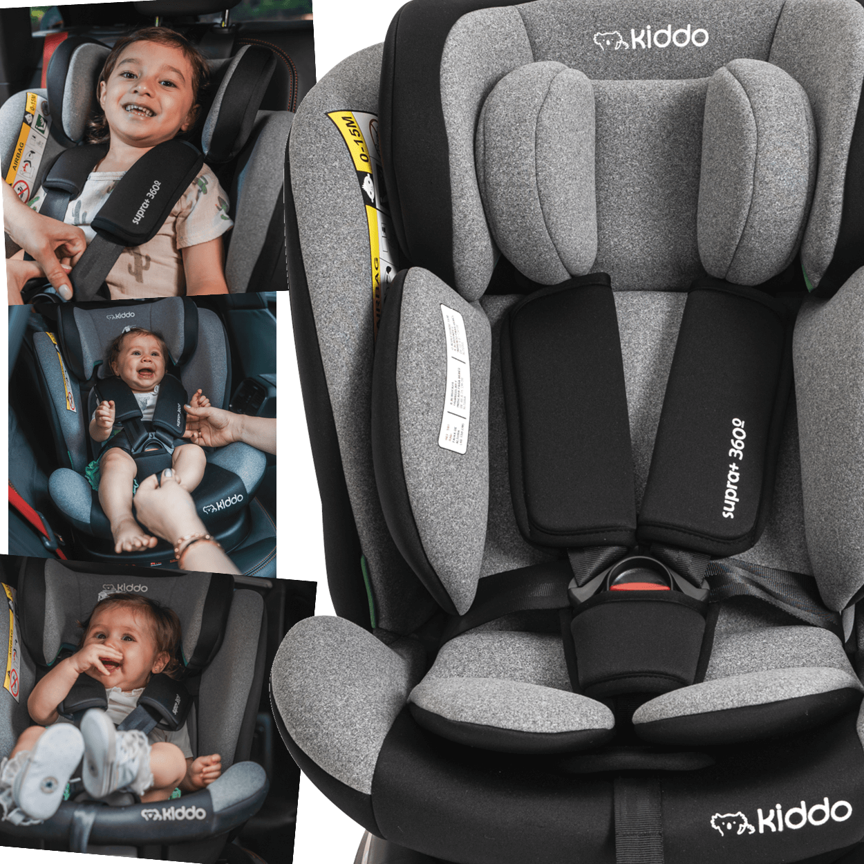 Cadeirinha para Carro Kiddo Supra+ 360 Fix 0-36kg Melange Cinza - 4