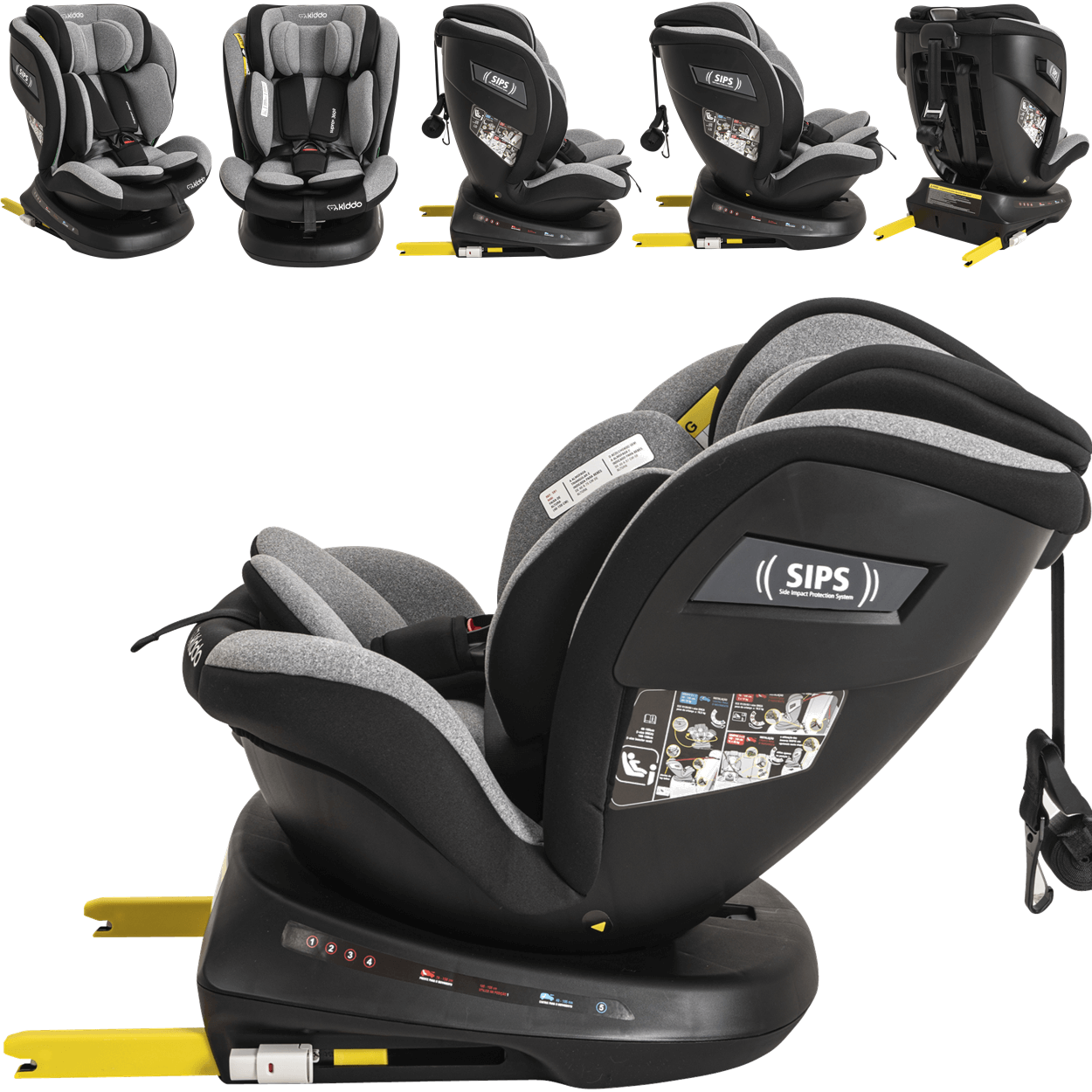 Cadeirinha para Carro Kiddo Supra+ 360 Fix 0-36kg Melange Cinza - 3