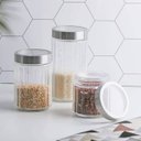 Ver imagem 3 de Kit 3 Potes de Vidro Borossilicato Porta Mantimentos Lyor 870ml Cada Tampa Inox Sydney