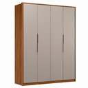 Ver imagem 2 de Guarda Roupa Casal 4 Portas e 3 Gavetas 230 x 180cm Attore Nogueira Touch/Nude