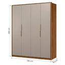 Ver imagem 3 de Guarda Roupa Casal 4 Portas e 3 Gavetas 230 x 180cm Attore Nogueira Touch/Nude
