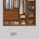 Ver imagem 7 de Guarda Roupa Casal 4 Portas e 3 Gavetas 230 x 180cm Attore Nogueira Touch/Nude