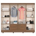 Ver imagem 4 de Guarda Roupa Casal Porto com Cômoda Lite 4 Gavetas 2 Portas Carvalho Oak – Móveis Leão