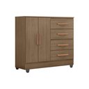 Ver imagem 5 de Guarda Roupa Casal Porto com Cômoda Lite 4 Gavetas 2 Portas Carvalho Oak – Móveis Leão