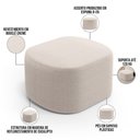 Ver mais imagens de Kit 2 Puffs Decorativos Orgânico para Living Quarto 70cm Doha W01 Bouclê Creme - Lyam Decor