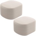 Ver imagem 1 de Kit 2 Puffs Decorativos Orgânico para Living Quarto 70cm Doha W01 Bouclê Creme - Lyam Decor