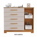 Ver imagem 5 de Cômoda Sapateira 5 Gavetas 109cm Pietra Marrom/Cinamomo/Off White