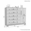 Ver imagem 3 de Cômoda Sapateira 5 Gavetas 109cm Pietra Marrom/Cinamomo/Off White
