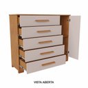 Ver imagem 6 de Cômoda Sapateira 5 Gavetas 109cm Pietra Marrom/Cinamomo/Off White