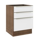 Ver imagem 1 de Balcão Madesa Lux 60 cm 3 Gavetas (Sem Tampo) Rustic/Branco Veludo Cor:Rustic/Branco Veludo