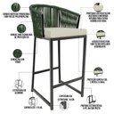 Ver imagem 3 de Banqueta Decorativa Para Área Gourmet Cozinha Varanda Corda Náutica Sunset D04 Verde - Lyam Decor