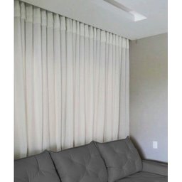 Cortina no Linho Flamê com Forro Microfibra Off no Ilhós de 28mm - 3