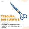 Tesoura Pet Shop Tosa Banho Rai Curva 8" Profissional:Azul - 2