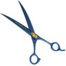 Tesoura Pet Shop Tosa Banho Rai Curva 8" Profissional:Azul - 1