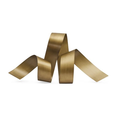Adorno de Parede Decorativo Abstrato em Metal Dourado Fosco 100cm 21190 Mart