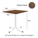 Ver imagem 2 de Mesa de Jantar Quadrada 70cm Branca Tampo Madeira Imbuia