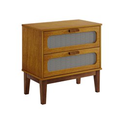 Mesa de Cabeceira Santorini 2 Gavetas 60 Cm Nature - 3