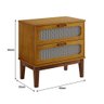 Mesa de Cabeceira Santorini 2 Gavetas 60 Cm Nature - 5