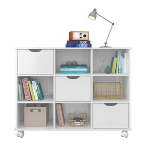 Nicho Organizador 3 Gavetas Branco Brilho - Qmovi