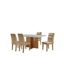 Ver imagem 2 de Conjunto Sala de Jantar Mesa Moscou Tp Vidro Canto Copo com 4 Cadeiras Valentina