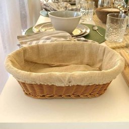 2 Cestinhos Porta Pão Pastel Oval 27x20cm Cesto Plástico Rattan Tecido Lyor - 2 2 Cestinhos Porta Pão Pastel Oval 27x20cm Cesto Plástico Rattan Tecido Lyor - 2