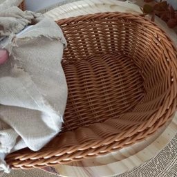 2 Cestinhos Porta Pão Pastel Oval 27x20cm Cesto Plástico Rattan Tecido Lyor - 6 2 Cestinhos Porta Pão Pastel Oval 27x20cm Cesto Plástico Rattan Tecido Lyor - 6