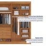 Guarda-roupa Casal 4 Portas Ripadas 4 Gavetas Grécia - 5