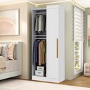 Ver imagem 1 de Guarda Roupa Canto Reto 1 Porta Paris Branco