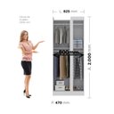 Ver imagem 3 de Guarda Roupa Canto Reto 1 Porta Paris Branco