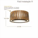 Ver imagem 2 de Luminária Decorativa Madeira Plafon Redondo Guaritá 25cm