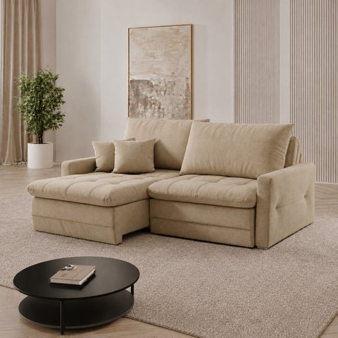 Sofá Cristal Caixa Zero 260cm - Bege