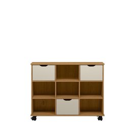Nicho Organizador C/ Rodízios Freijó e 03 Gavetas Off White Qmovi - 3