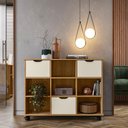 Ver imagem 1 de Nicho Organizador C/ Rodízios Freijó e 03 Gavetas Off White Qmovi