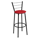 Ver imagem 1 de Banqueta Média Preta com Encosto para Cozinha Assento Vermelho