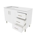 Ver imagem 6 de Kit Bancada Ilha para Cozinha + Balcão para Cooktop 1,20m 5 Bocas 2 Portas e 3 Gavetas Turim Branco