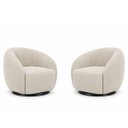 Ver imagem 3 de Kit 2 Poltrona Giratória 360° Orgânica Bouclé Sala Nuvem:Bouclê/Offwhite