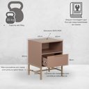 Ver imagem 2 de Mesa de Cabeceira Square 1 Gaveta 1 Nicho 43 Cm X 40 Cm Rosa Blush