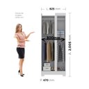 Ver imagem 3 de Guarda Roupa Canto Reto com Pés Paris Branco