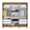Ver imagem 2 de Guarda-roupa Casal Édem 3 Portas 4 Gavetas com Espelho Freijó Trend - Pnr Móveis