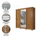 Ver imagem 5 de Guarda-roupa Casal Édem 3 Portas 4 Gavetas com Espelho Freijó Trend - Pnr Móveis
