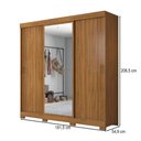 Ver imagem 4 de Guarda-roupa Casal Édem 3 Portas 4 Gavetas com Espelho Freijó Trend - Pnr Móveis