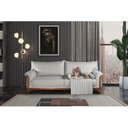 Ver imagem 1 de Sofá 4 Lugares 220x94x92cm Linho Louise com Cama Pet Cinza